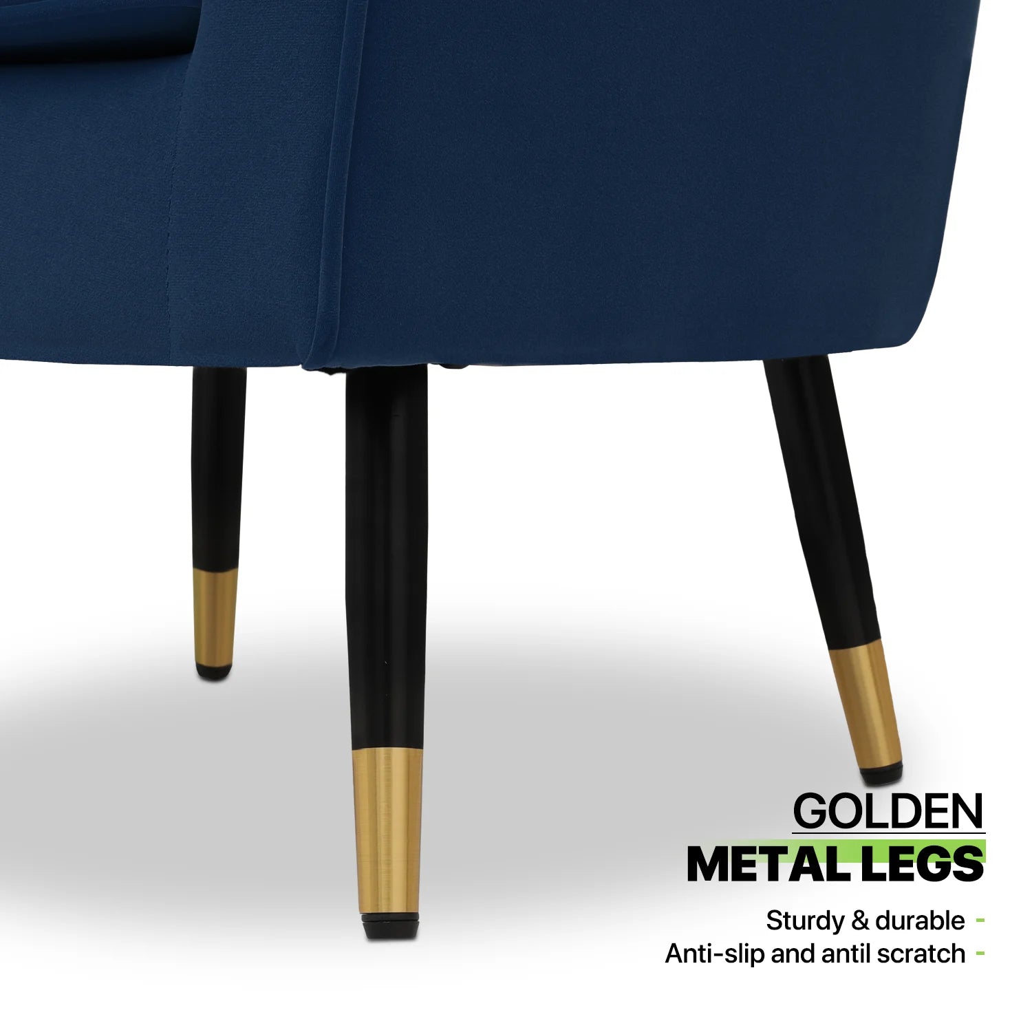 Navy Blue Upholstered Barrel Chair with Pillow R962