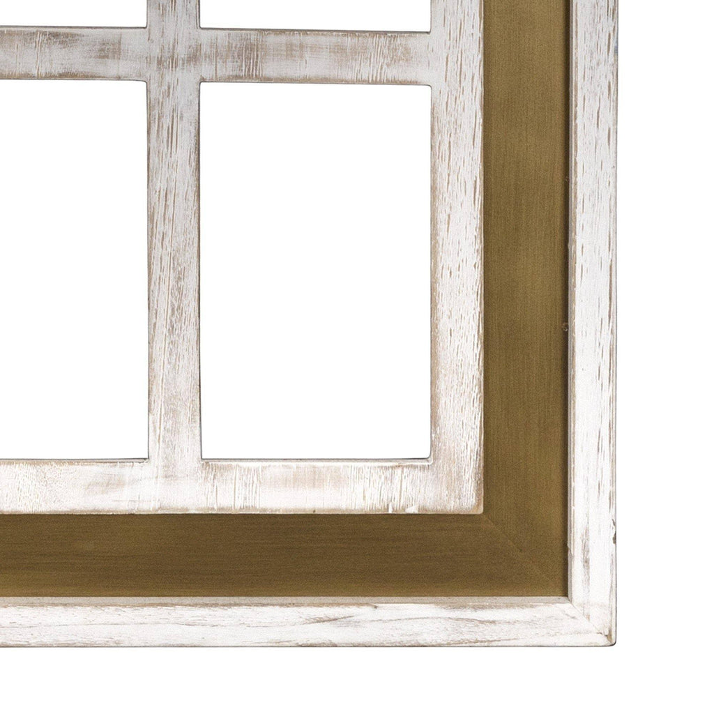 Distressed White and Gold Cathedral Window Wall Decor Y597