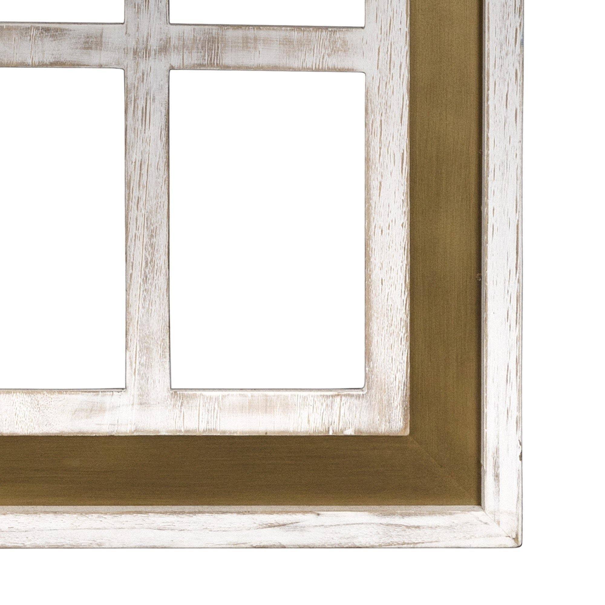 Distressed White and Gold Cathedral Window Wall Decor Y597