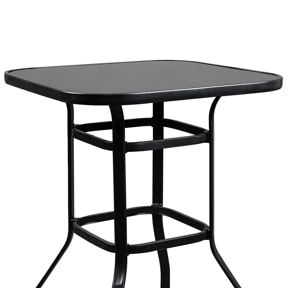Black Wrought Iron Glass Bar Table F859