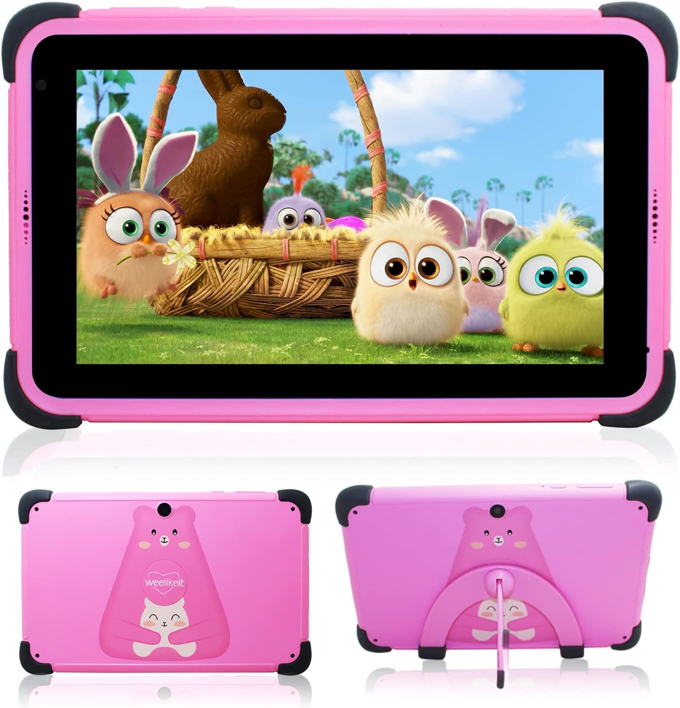 Pink Kids Tablet with WiFi, IPS HD Display, Dual Camera, Parental Control, Stylus X192310
