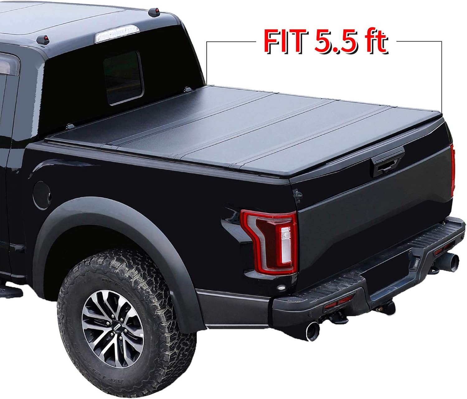 5'5" Hard Fiberglass Quad Fold Truck Bed Tonneau Cover Z84590