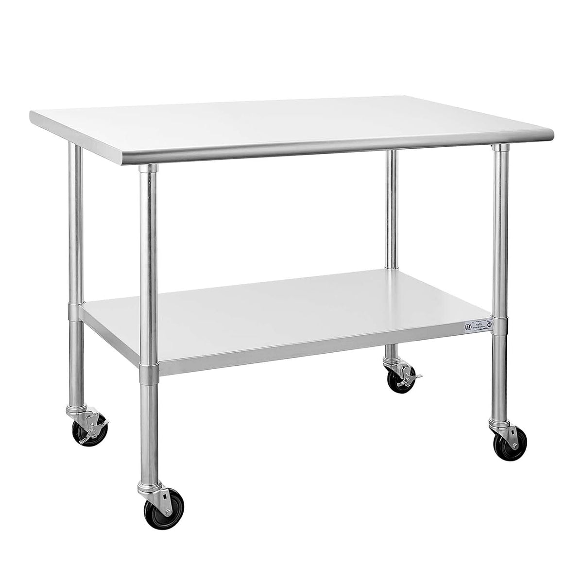 Stainless Steel Table 24 x 48 Inches with Caster Wheels and Undershelf O15654