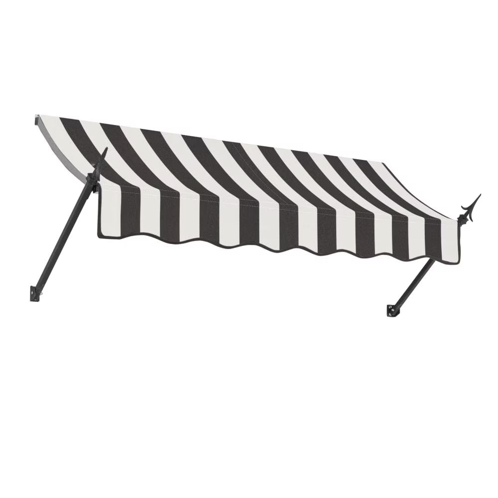 Black/White Stripe Acrylic Fixed Awning W85874