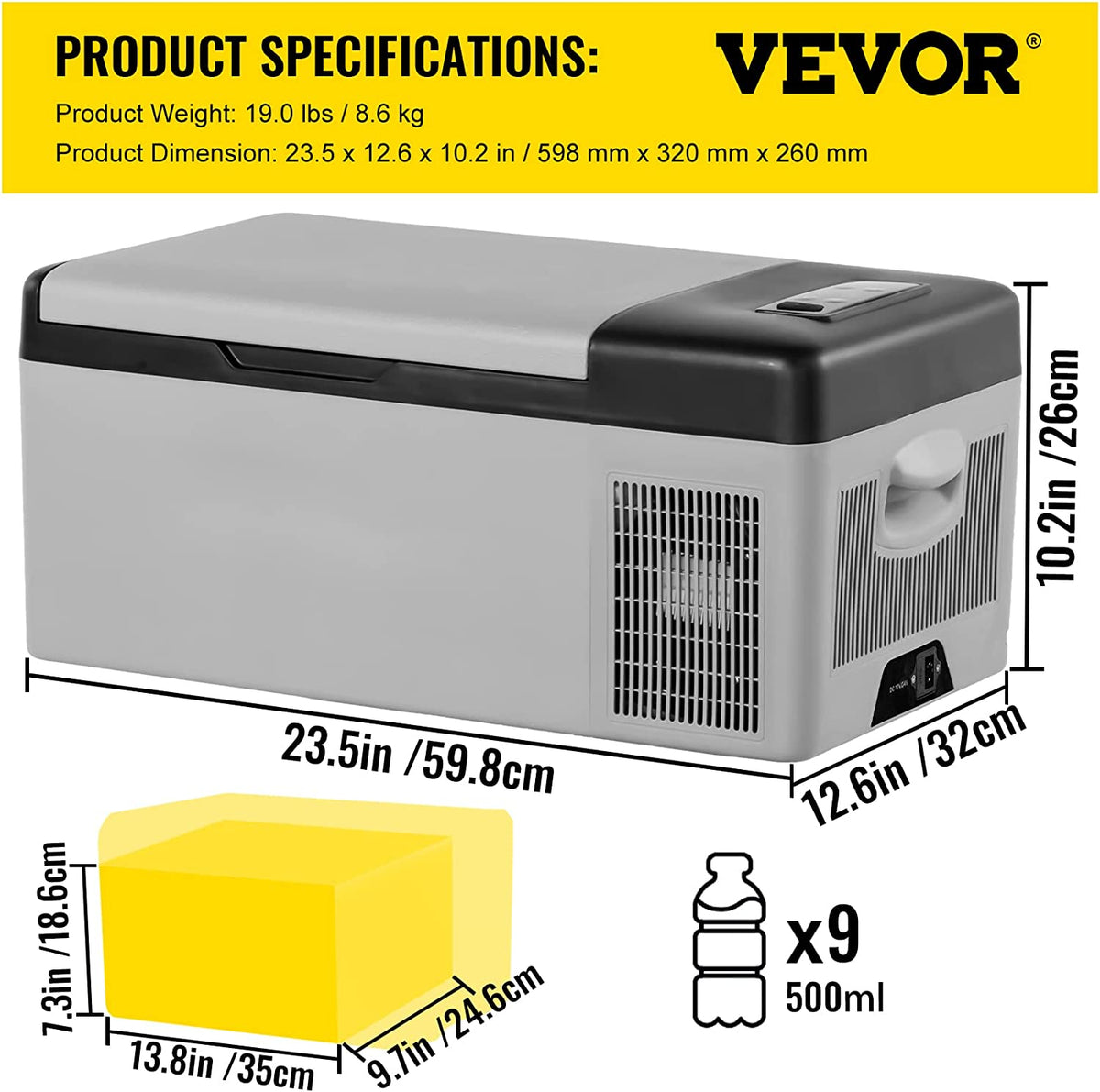 12V 16 qt. Portable Car Refrigerator with Cooler G5425