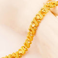 18k Gold Filled Over Silver Linked Heart Chain Bracelet Small 7-1/4" U2173