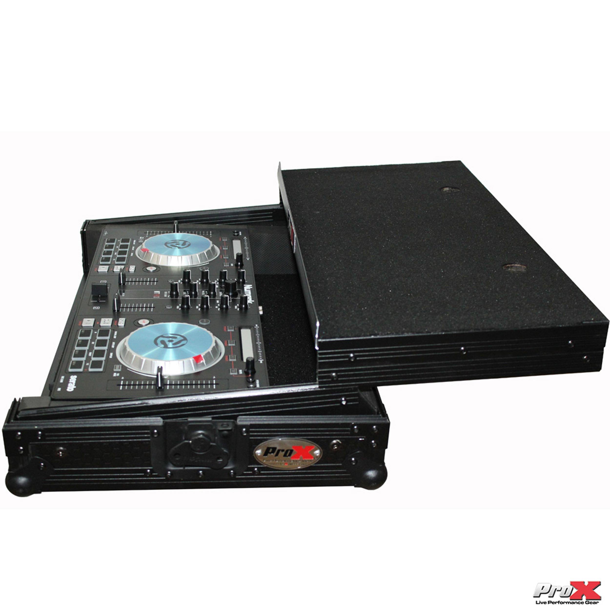 Black Travel Flight Case for Mixtrack Pro 3 with Laptop Shelf Q7250