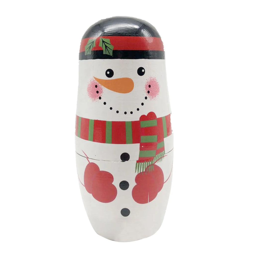 5-layer Snowman Nesting Dolls Matryoshka Wooden Toys U6083