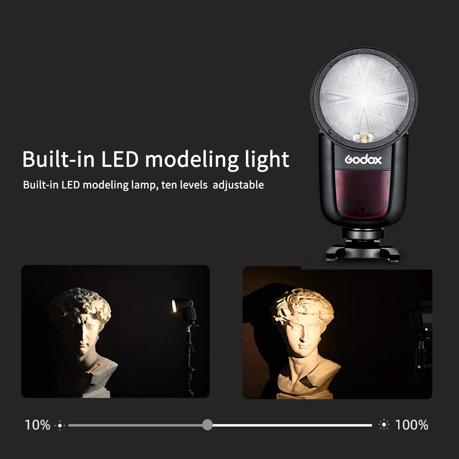 76Ws Round Head Camera Flash Speedlite with Li-on Battery P4367