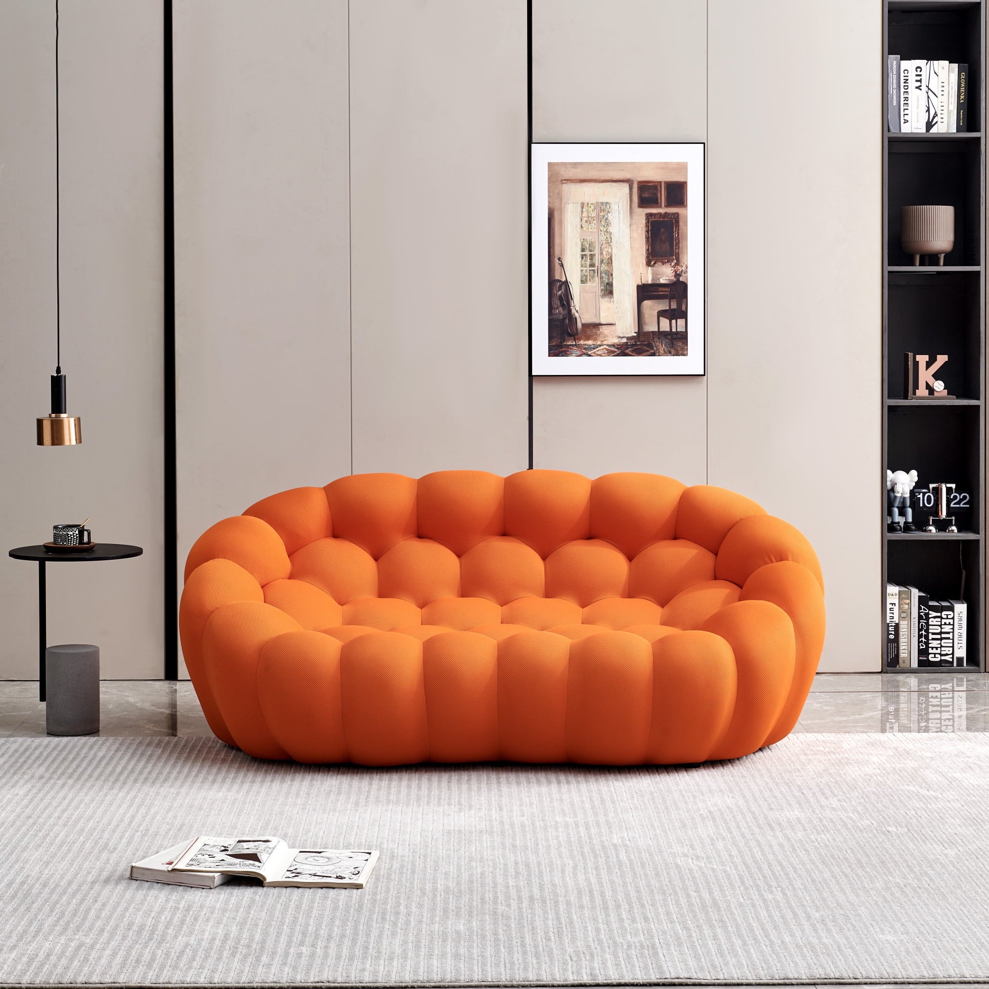 Orange Mesh Fabric Leisure Sofa K50906