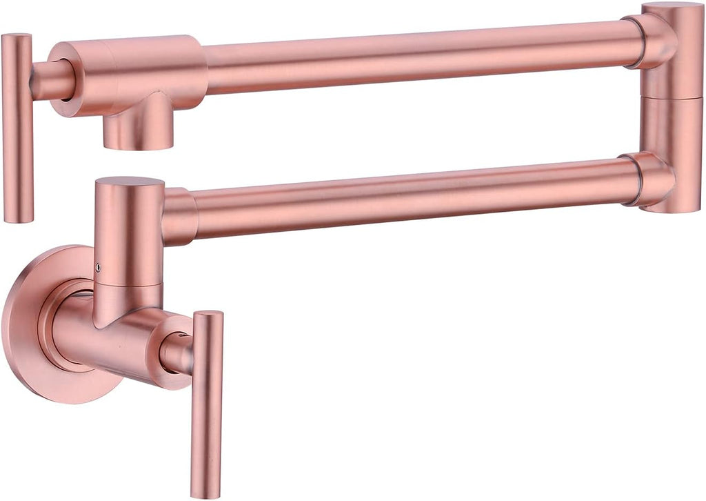 Brushed Gold Pot Filler Faucet with Double Joint Swing Arms D1539