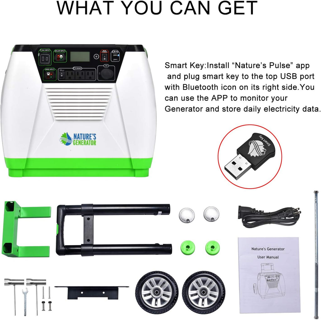 1800W Pure Sine Wave Off-Grid Generator + 100W Solar Panel E1845