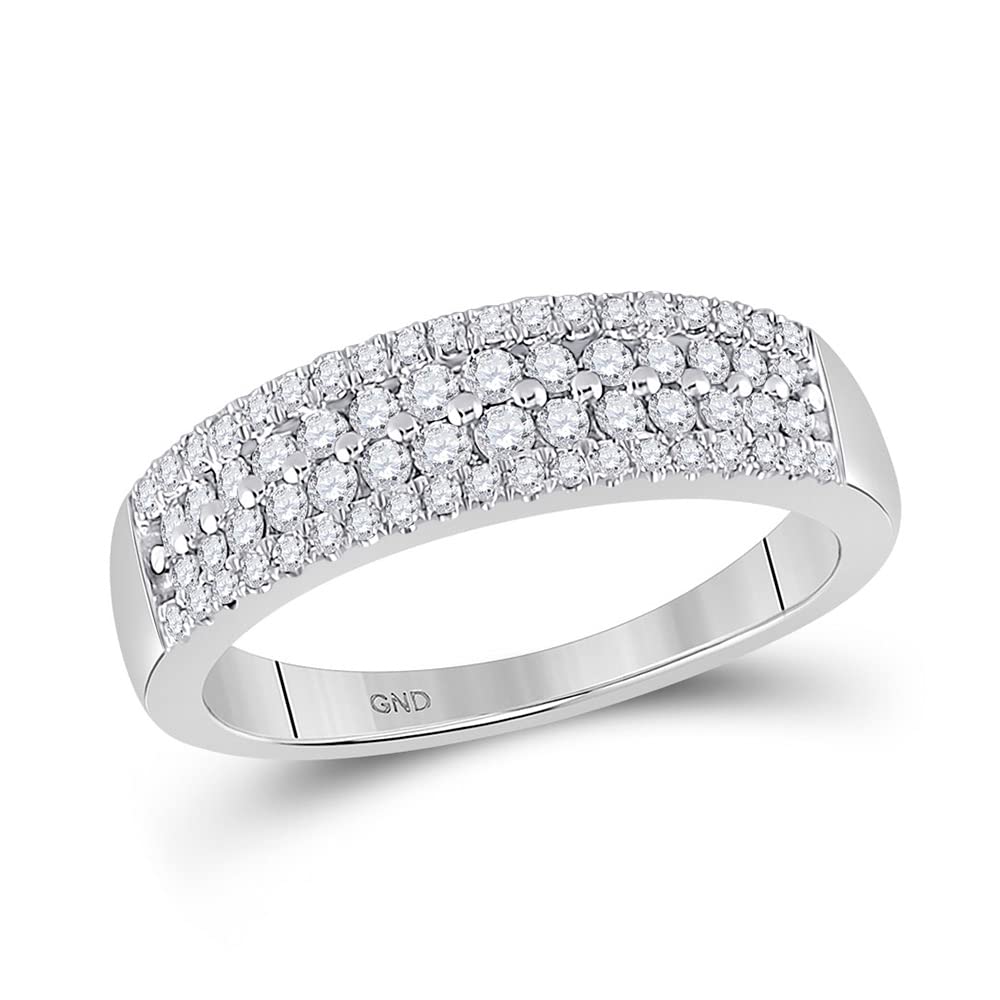 10kt White Gold Diamond Pave Band Ring Size 7 I782826