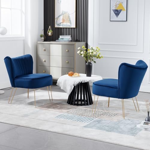 Velvet Accent Chairs with Golden U-Shape Legs N5293