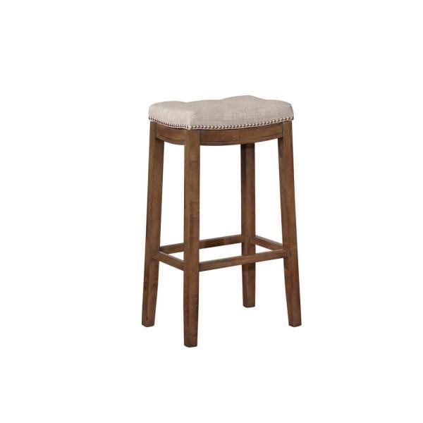 Gray and Rustic Backless Bar Stool B395