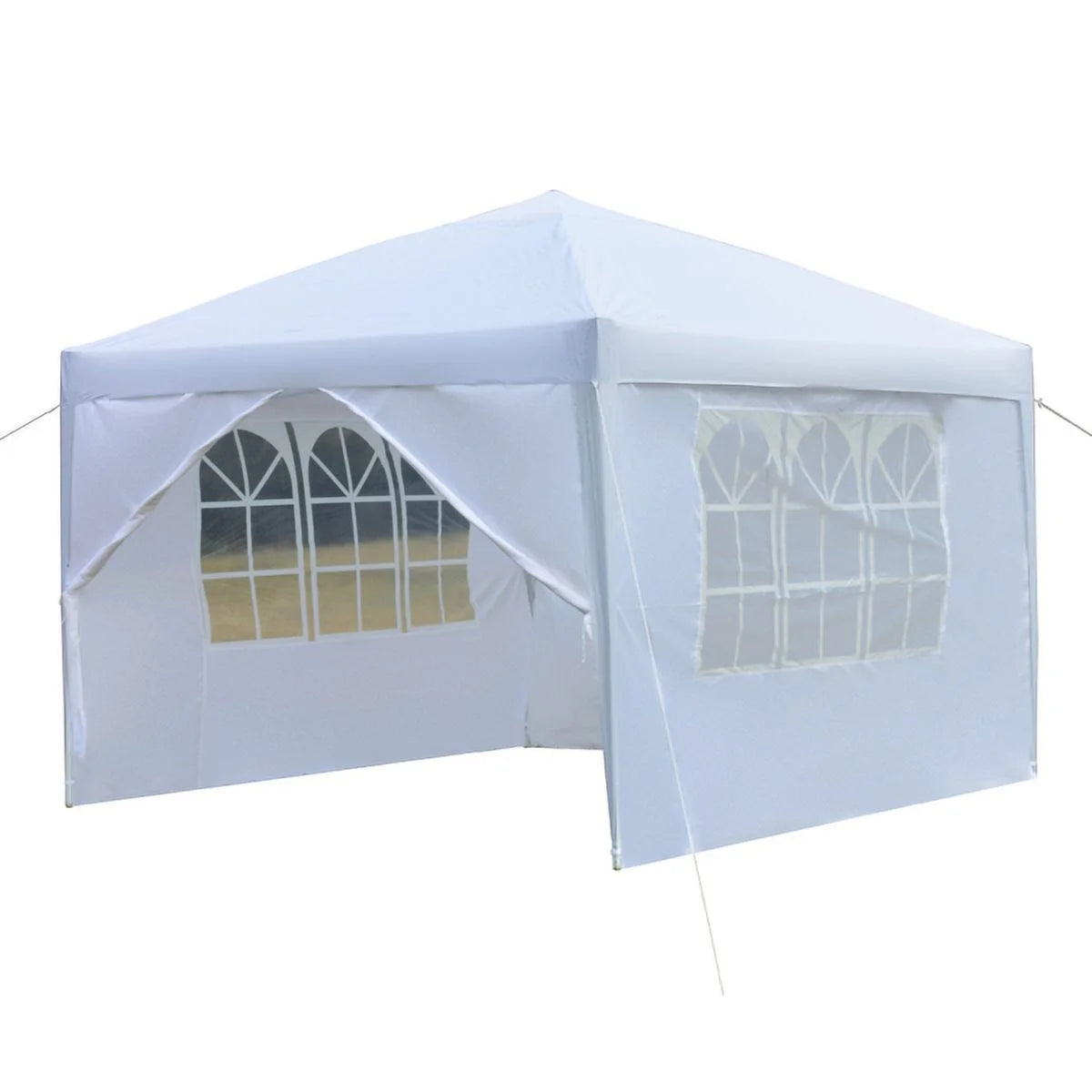 3 x 3m Two Doors Two Windows Waterproof Folding Tent White V45284