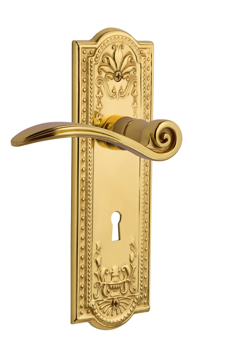 Polished Brass Single Dummy Keyhole Lever Z821
