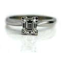 14k White Gold Asscher Cut Diamond Engagement Ring .91ctw L726247