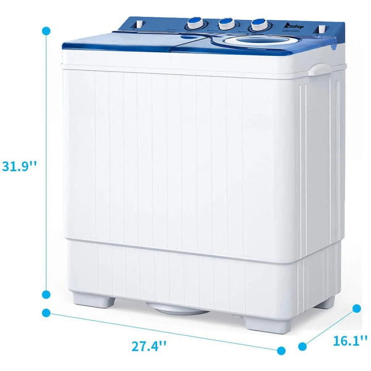 Semi-automatic Twin Tub Washing Machine, White&Blue M828