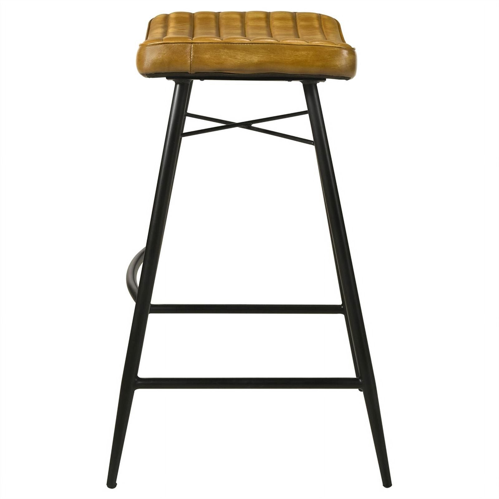 Antique Camel/Black Leather Bar Stool Y573