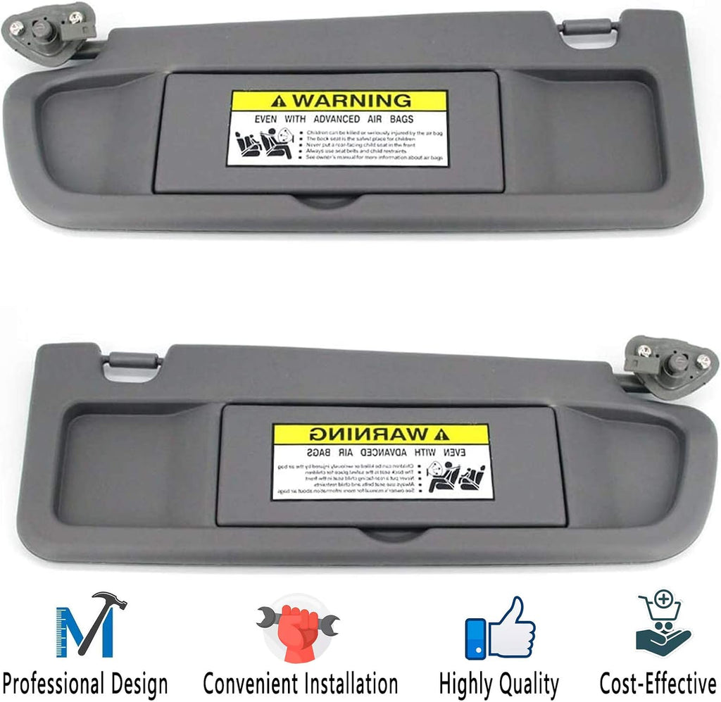 Warm Gray Sun Visors Pair for Honda Civic 2009-2011, Pack of 2 P51764