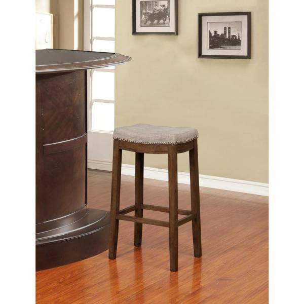 Gray and Rustic Backless Bar Stool B395