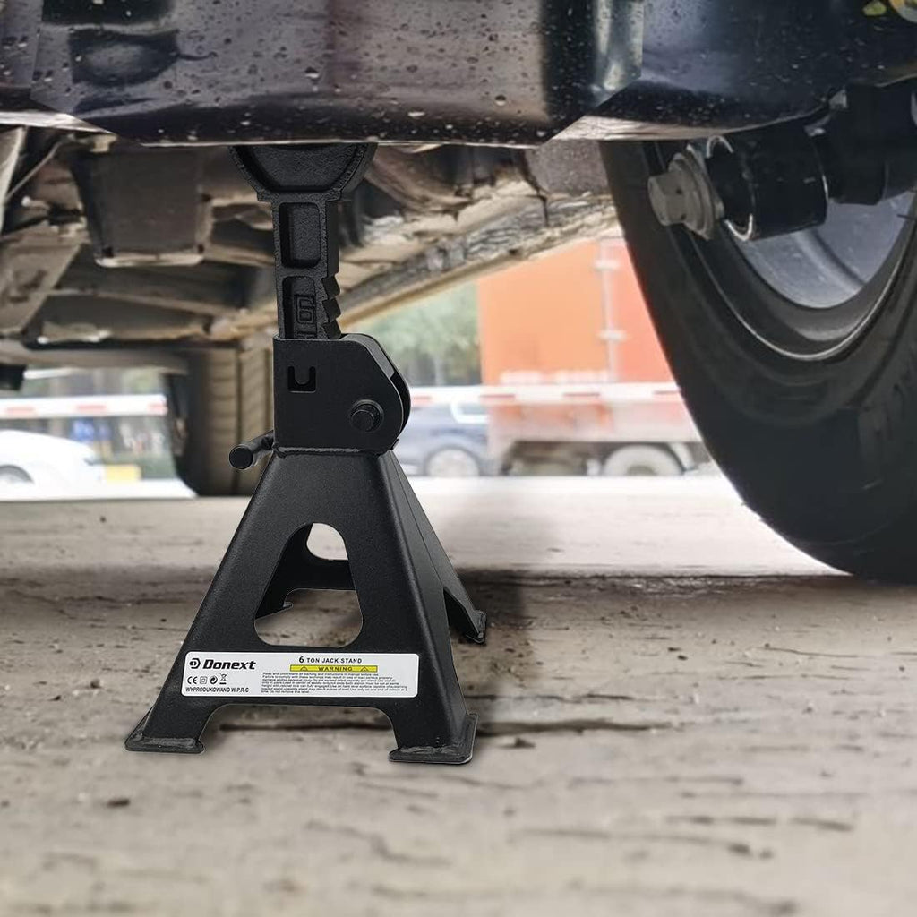 6 Ton Capacity Steel Jack Stands, 1 Pair, Black S17458