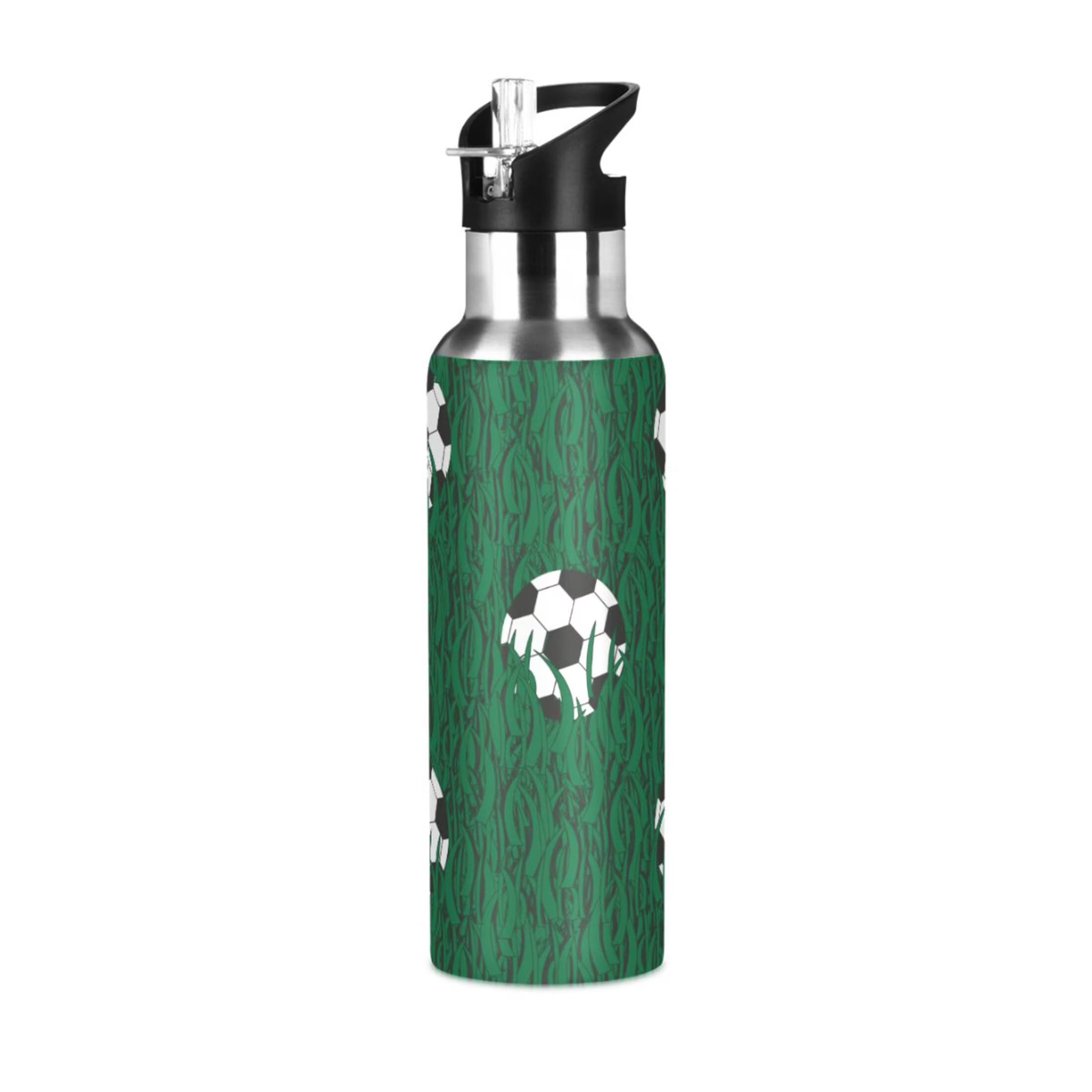 Green Stainless Steel Insulated Water Bottle with Straw Lid Z963