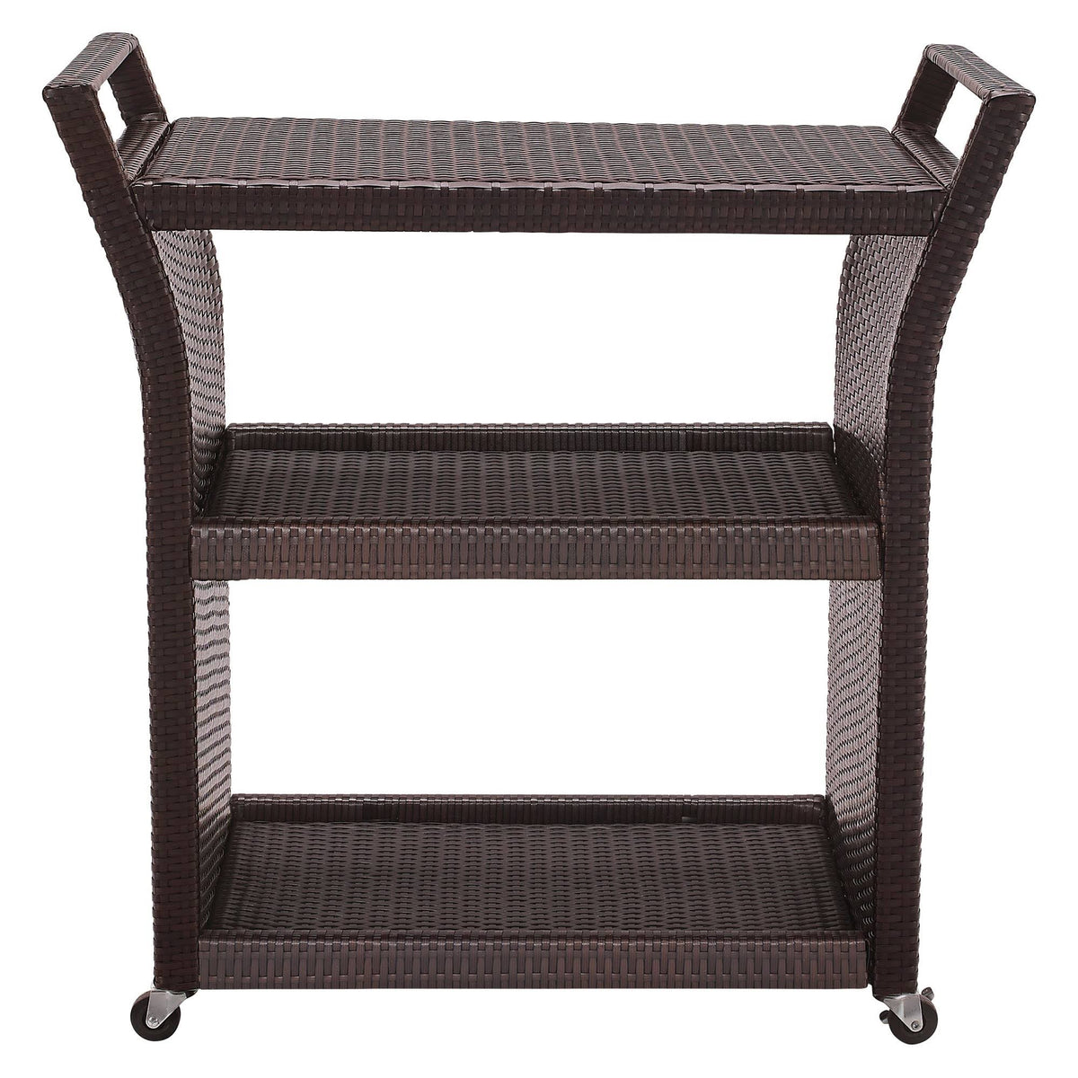 Brown Wicker Bar Cart P76387