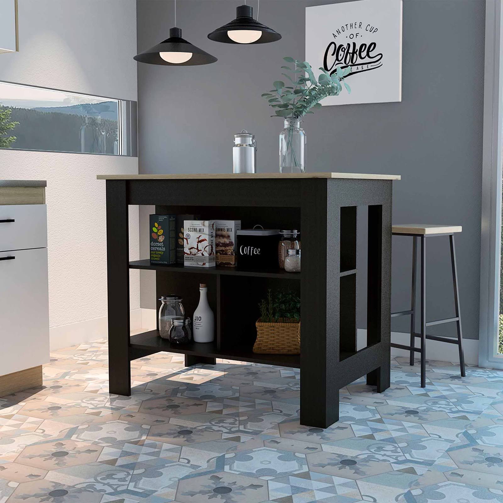 White Light-Oak Kitchen Island N689056