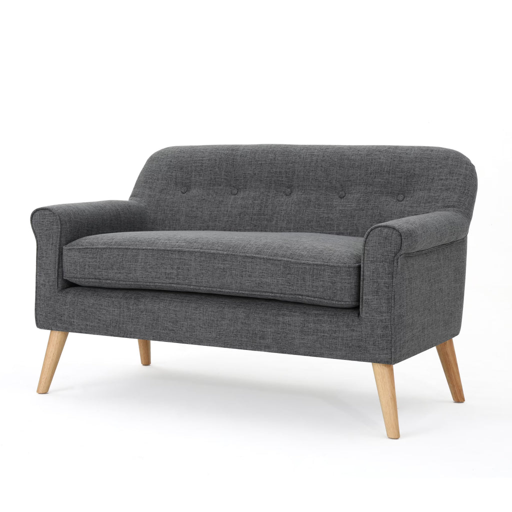 Gray Fabric Button Tufted Loveseat Z171590