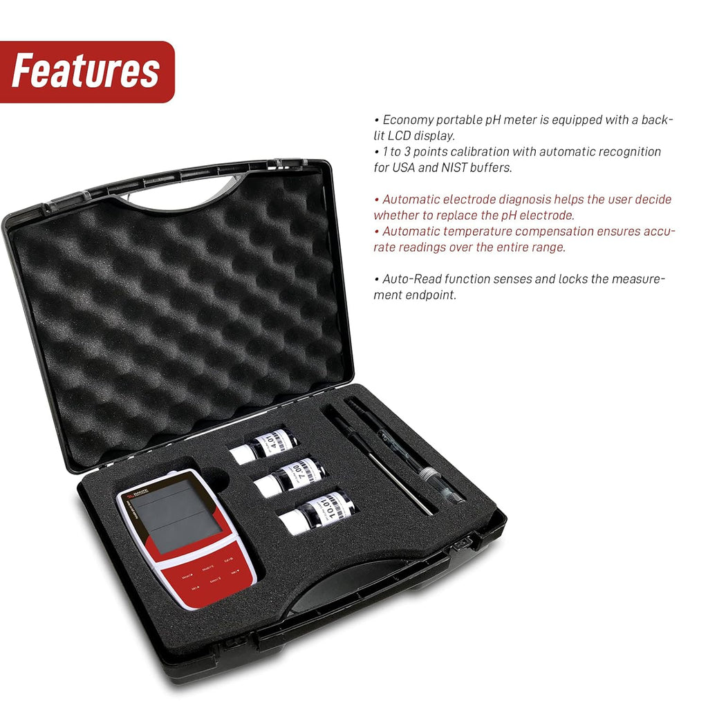 Portable pH/ORP Meter with Automatic Temperature Compensation M761