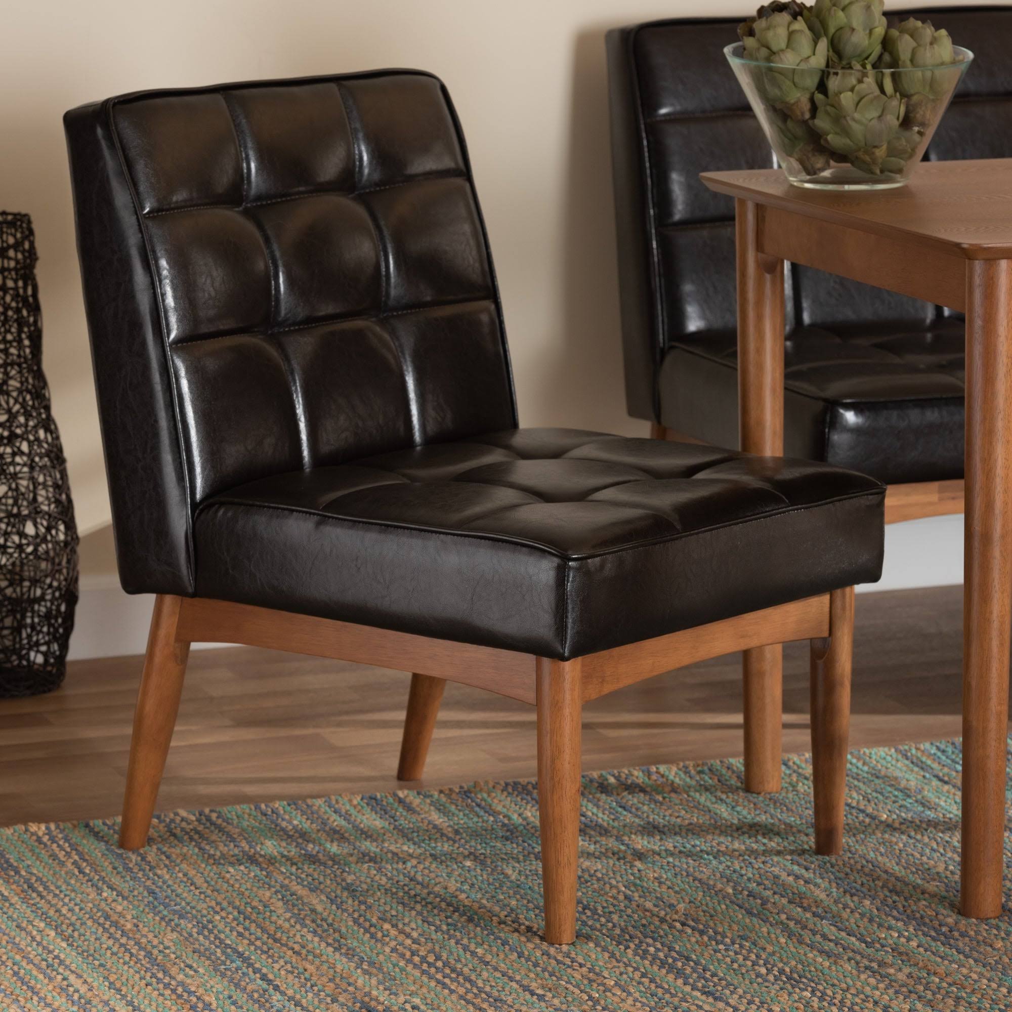 Dark Brown Mid-Century Modern Dining Chair B965
