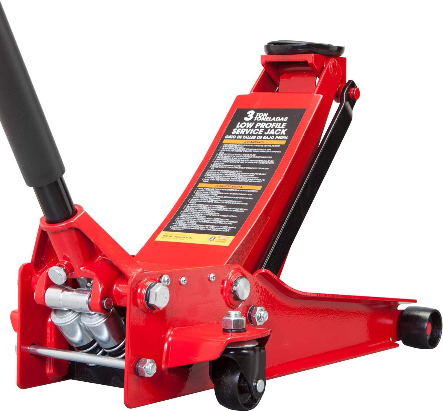 3 Ton Hydraulic Steel Floor Jack with Dual Piston Quick Lift Pump J933