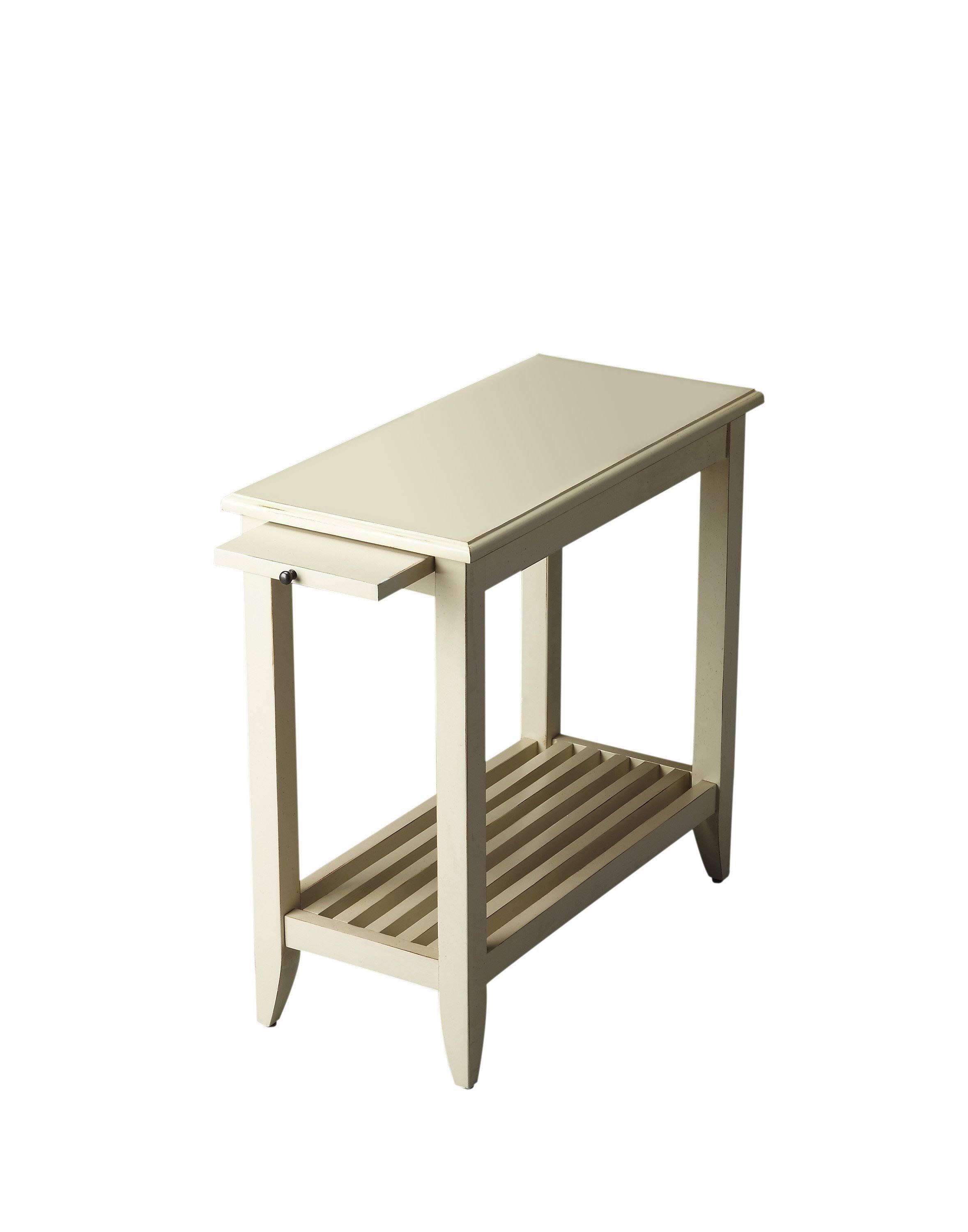 White Chairside Table W562