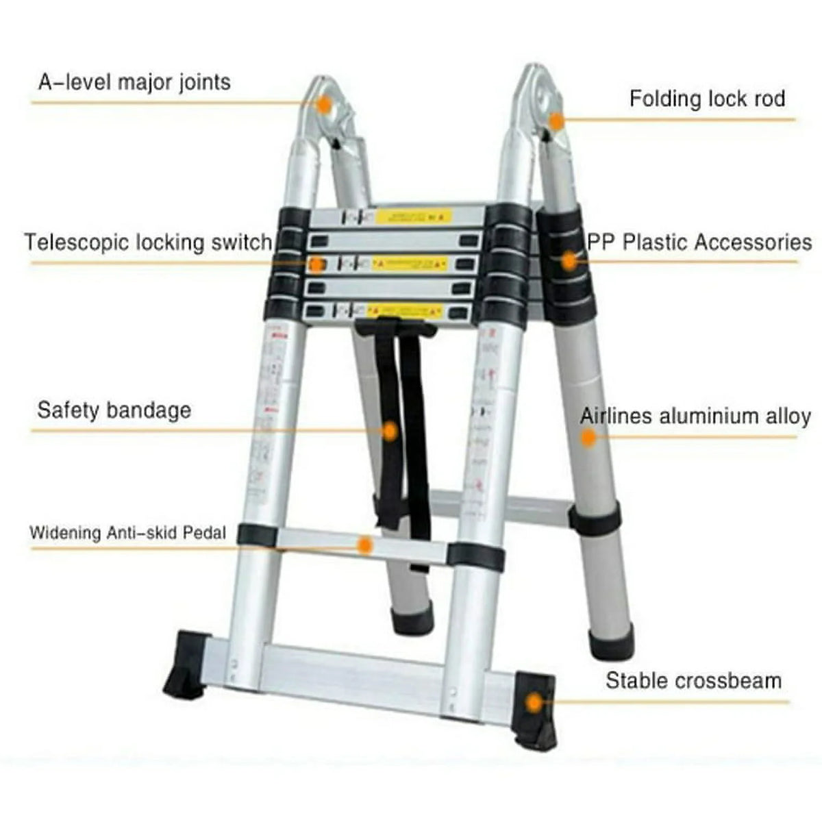 12.5FT Aluminum Telescoping Ladder I5766