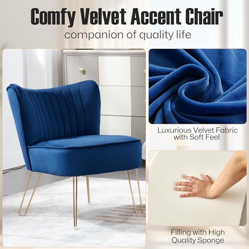 Velvet Accent Chairs with Golden U-Shape Legs N5293