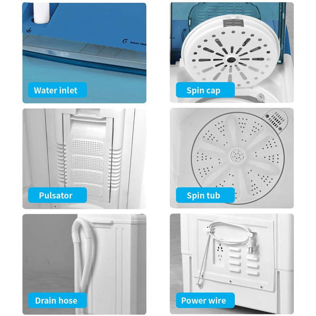Semi-automatic Twin Tub Washing Machine, White&Blue M828