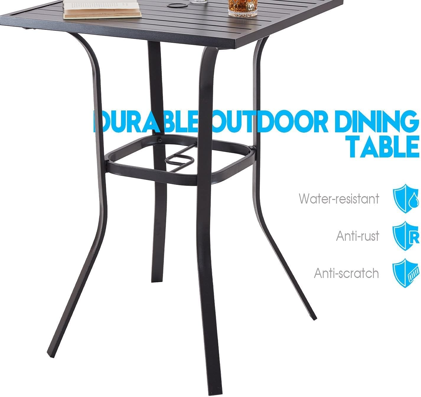Square Metal Bar Height Cafe Bistro Table P824928