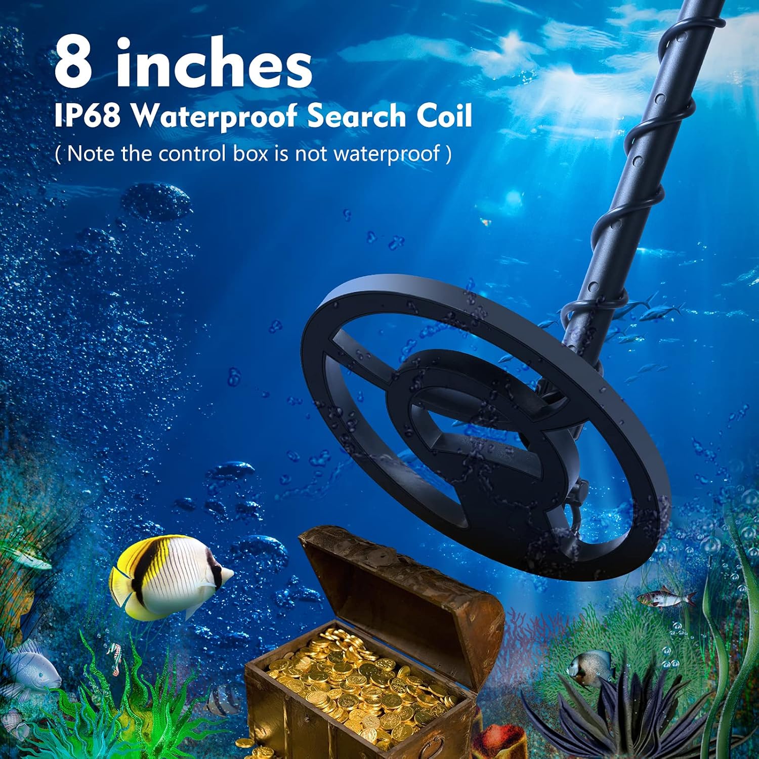 8" Waterproof Metal Detector with LCD Display O694