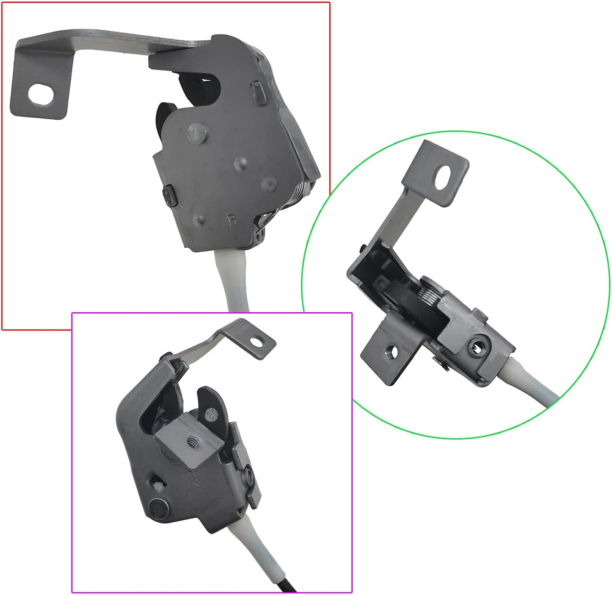 Rear Right Door Lock Latch & Cable, Pack of 2 L873