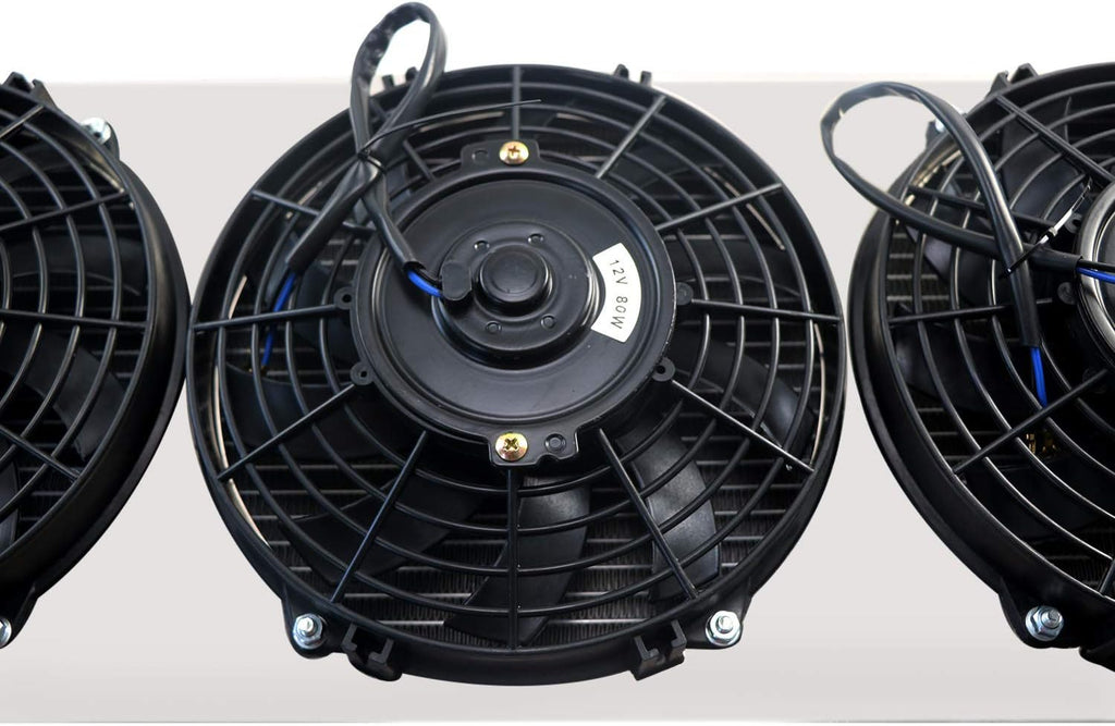Aluminum 3 Row Core Radiator with Fan w/Shroud & Relay U8764
