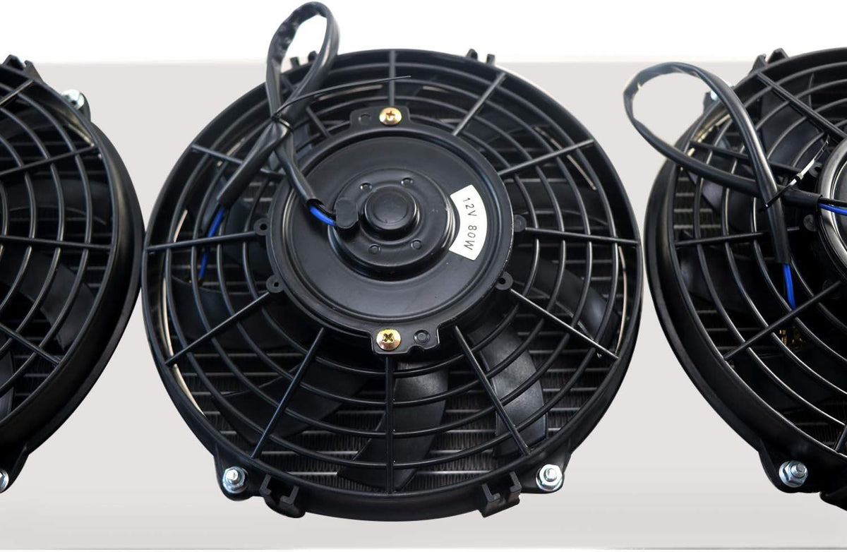 Aluminum 3 Row Core Radiator with Fan w/Shroud & Relay U8764