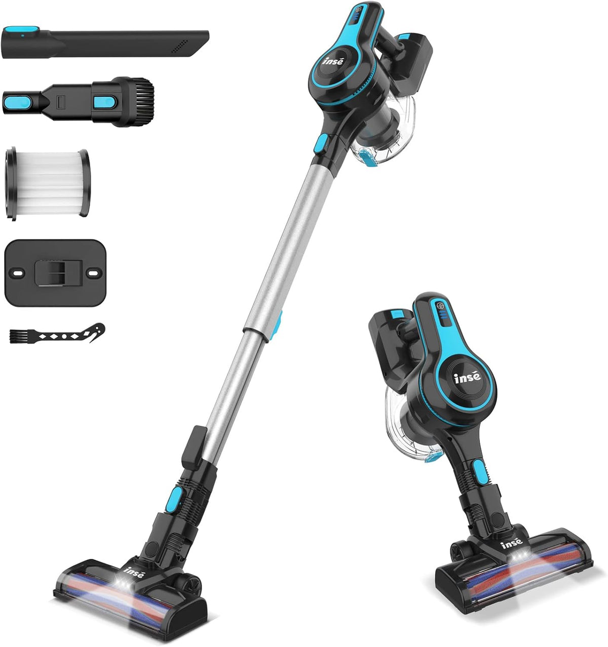 Cordless 6-in-1 Stick Vacuum Cleaner with 2200 mAh Battery, 45 Mins Runtime T53557