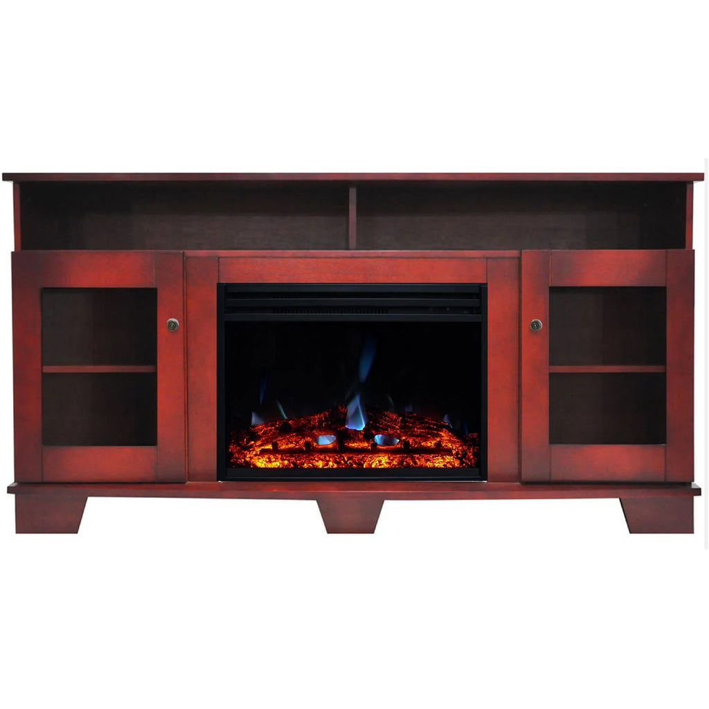 Electric Fireplace Heater with Cherry TV Stand G75117