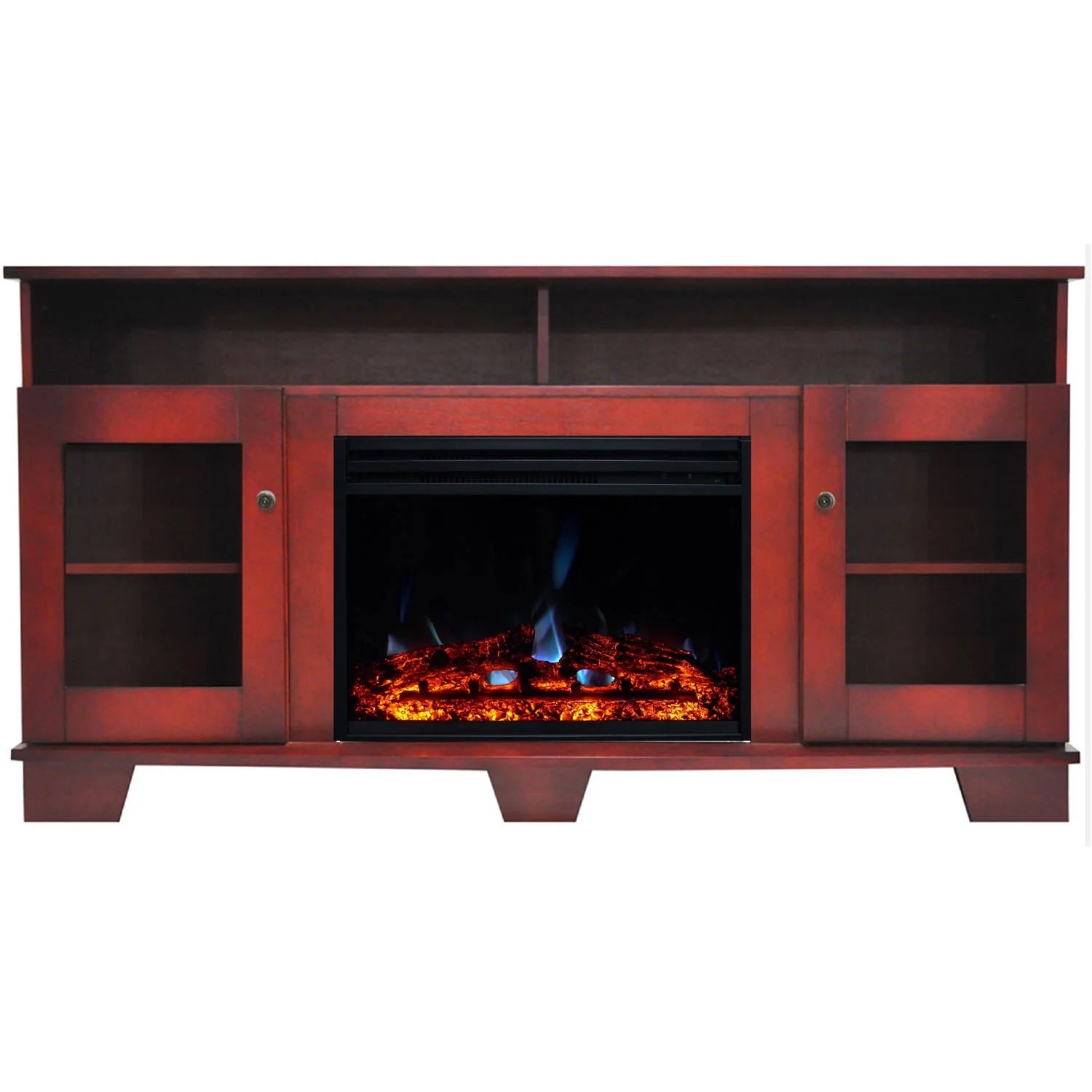 Electric Fireplace Heater with Cherry TV Stand G75117