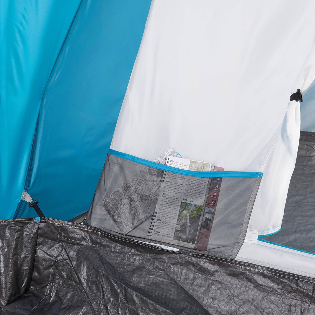 6 Persons 3 Rooms Arched Camping Tent in Blue K82643