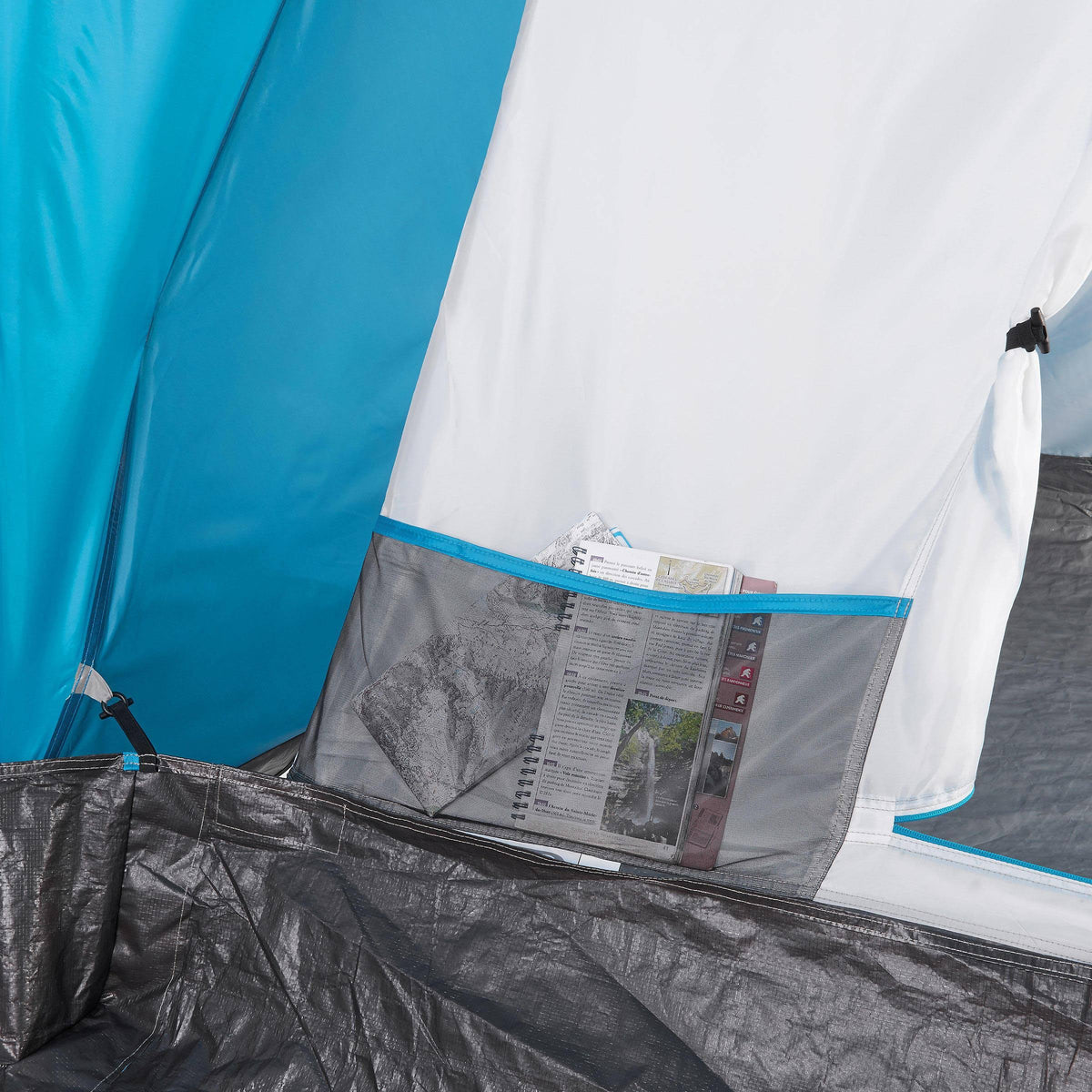 6 Persons 3 Rooms Arched Camping Tent in Blue K82643