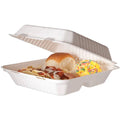 9 in 3-Compartment Soak Proof Sugarcane Clamshells V78274