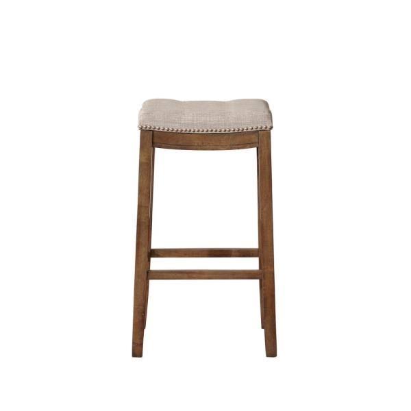 Gray and Rustic Backless Bar Stool B395